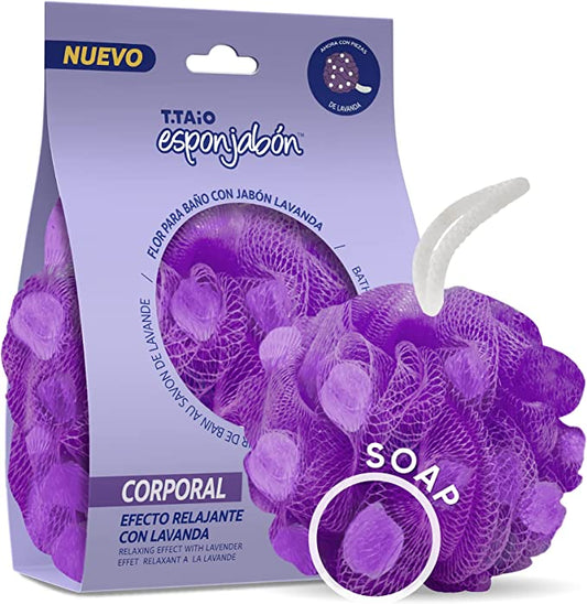 T.Taio Esponjabon Lavender Shower Bath Puff Soap Sponge