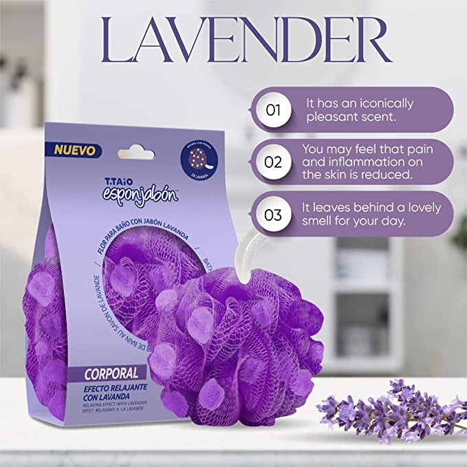 T.Taio Esponjabon Lavender Shower Bath Puff Soap Sponge