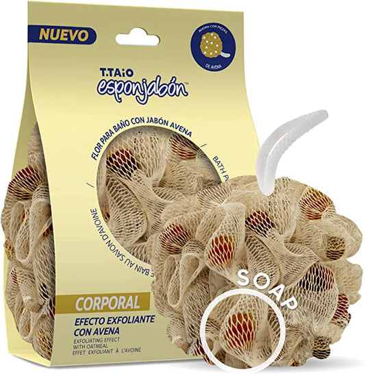 T.Taio Esponjabon Oatmeal Shower Bath Puff Soap Sponge